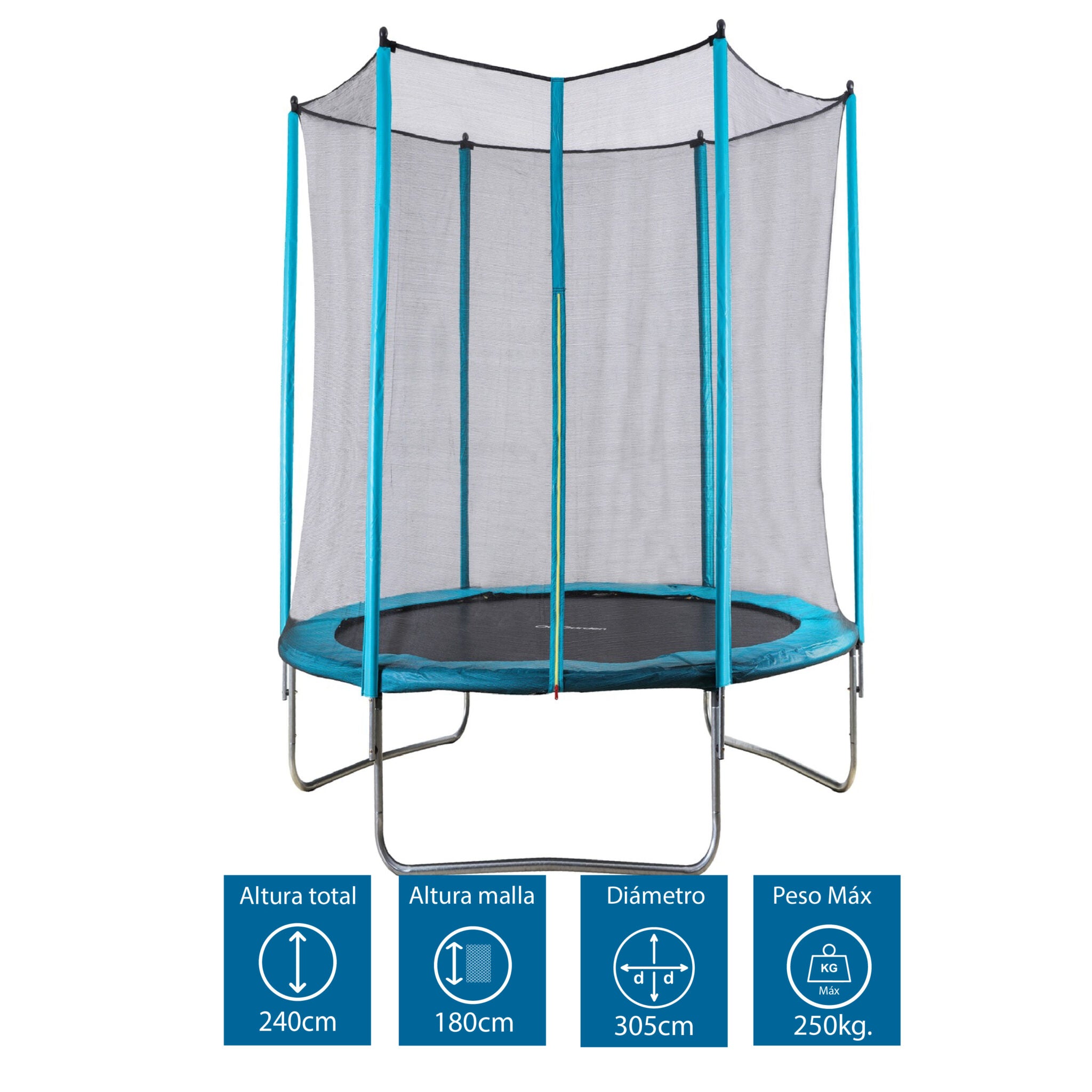 CAMA ELÁSTICA OOGARDEN CON MALLA PROTECCIÓN Y ESCALERA 3.0 mt 10FT