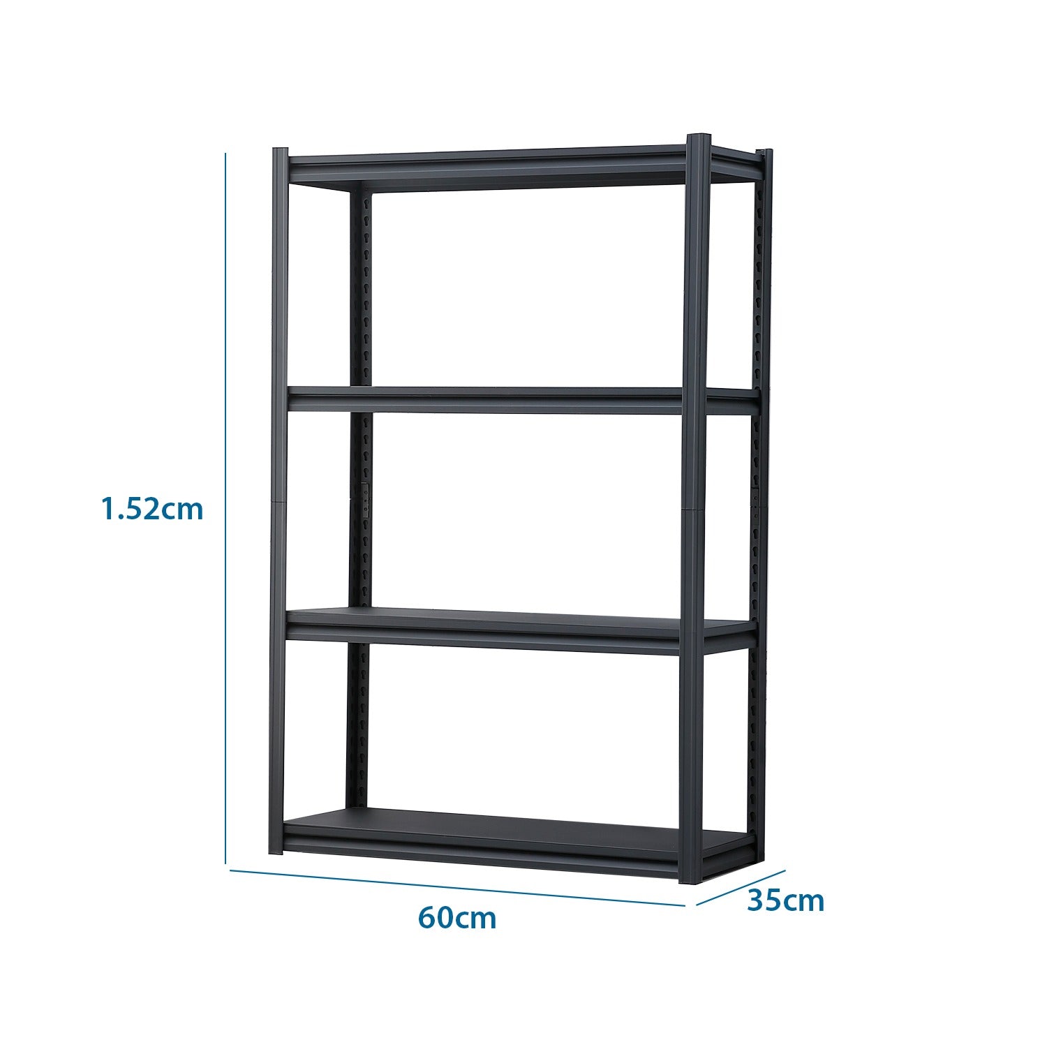 ESTANTE METALICO 4 REPISAS ACERO NEGRO 152x60x35cm