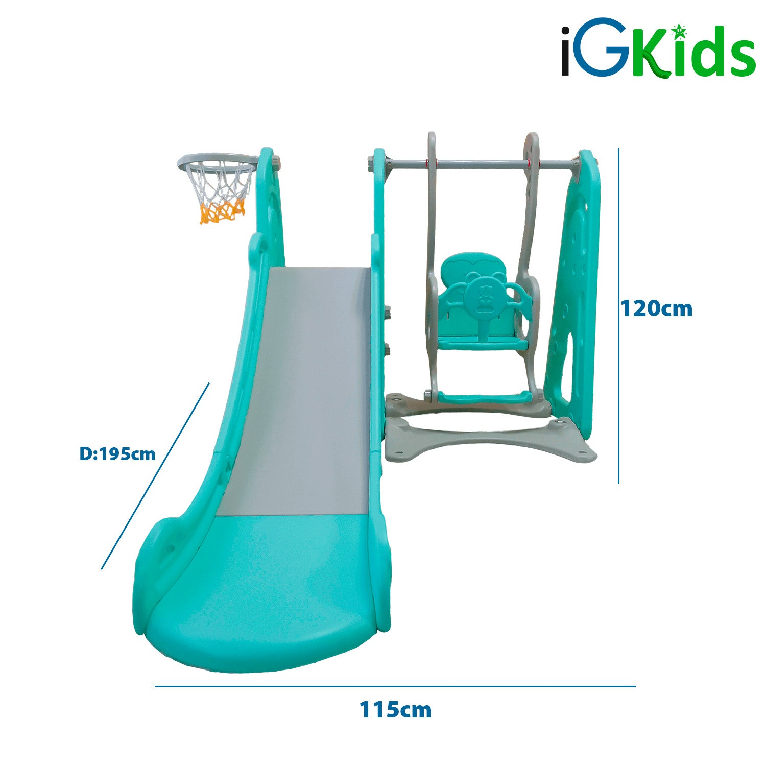 TOBOGÁN 3 EN 1 CON COLUMPIO Y ARO BALONCESTO (MEDIUM)