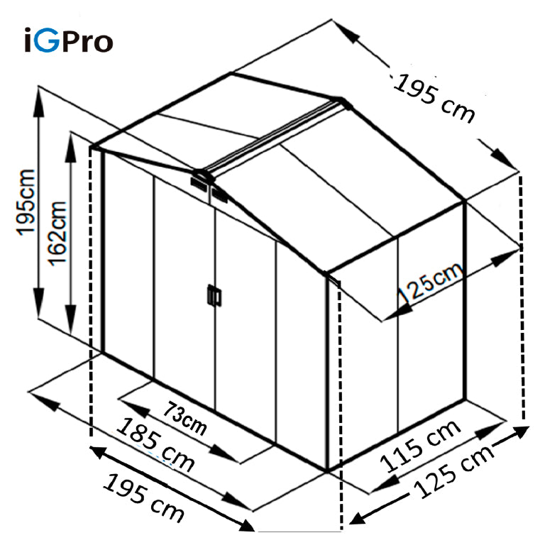 DEPOSITO METÁLICO JARDÍN NEGRO 2.44 m2