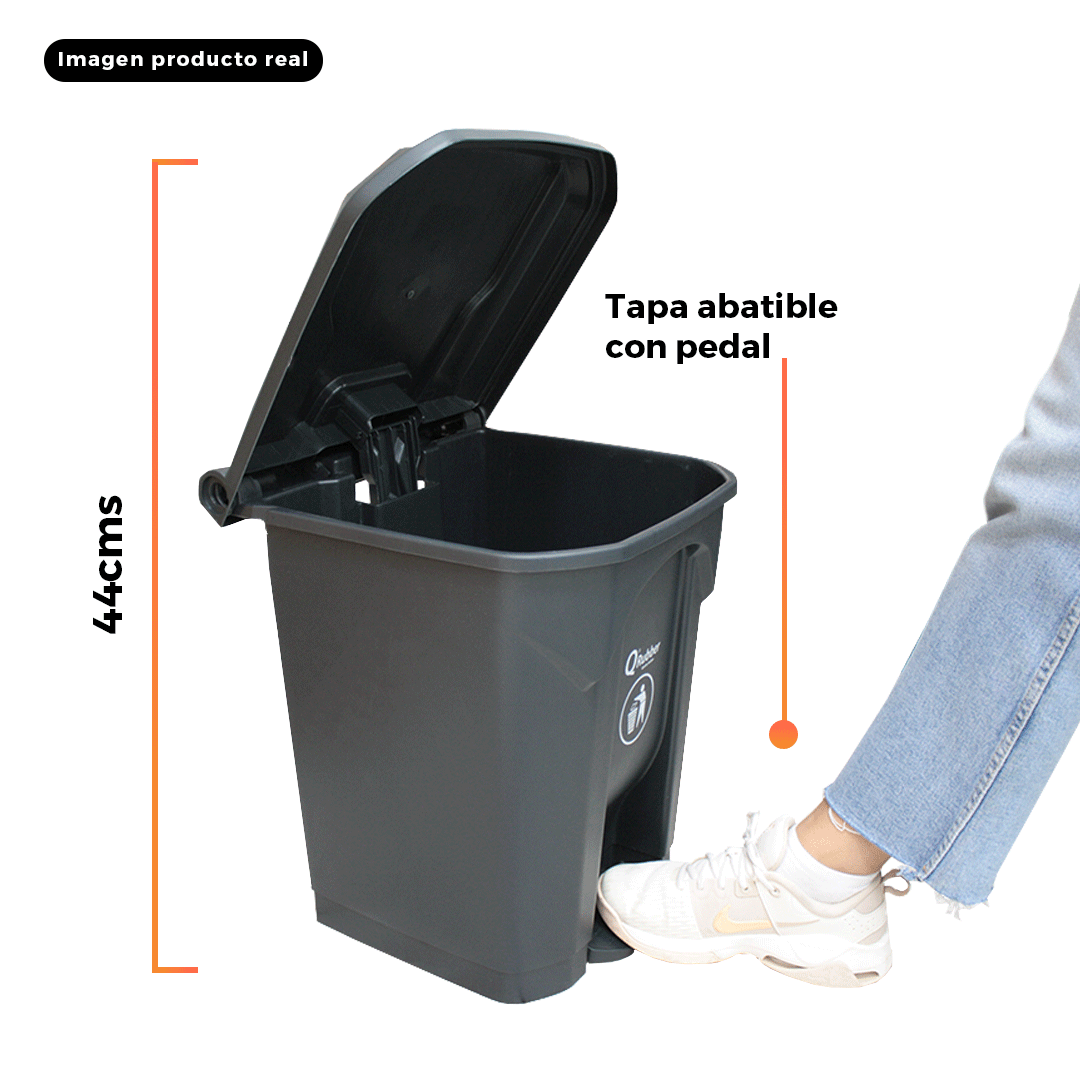 BASURERO CONTENEDOR BASURA 30 LTS CON PEDAL COLORES