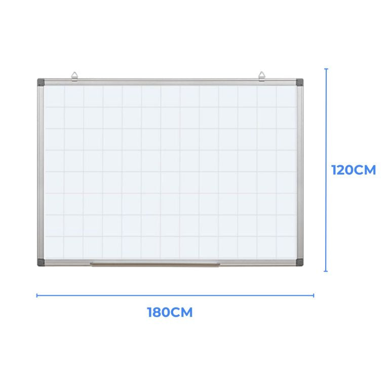 PIZARRA MAGNETICA CUADRICULADA DE PARED 120x180 CM