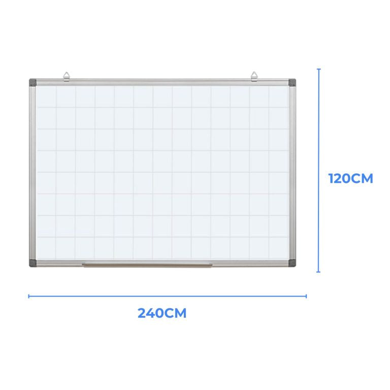 PIZARRA MAGNETICA CUADRICULADA DE PARED 120x240 CM