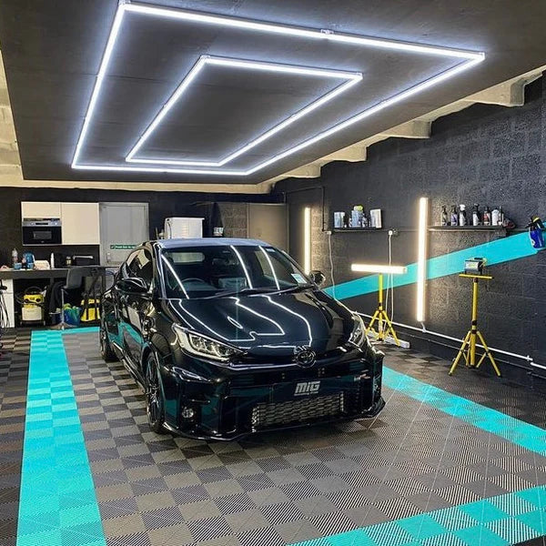 PALMETA GARAGE REJILLA HD 40x40cmx18mm AZUL ENCASTRABLE