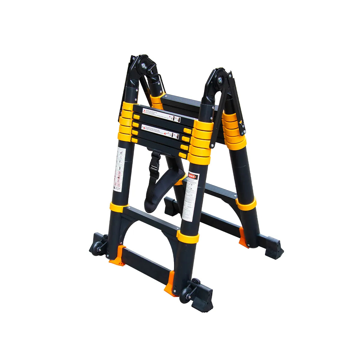 ESCALERA DE ALUMINIO TELESCOPICA MULTIUSO 3,8 M NEGRO/AMARILLO