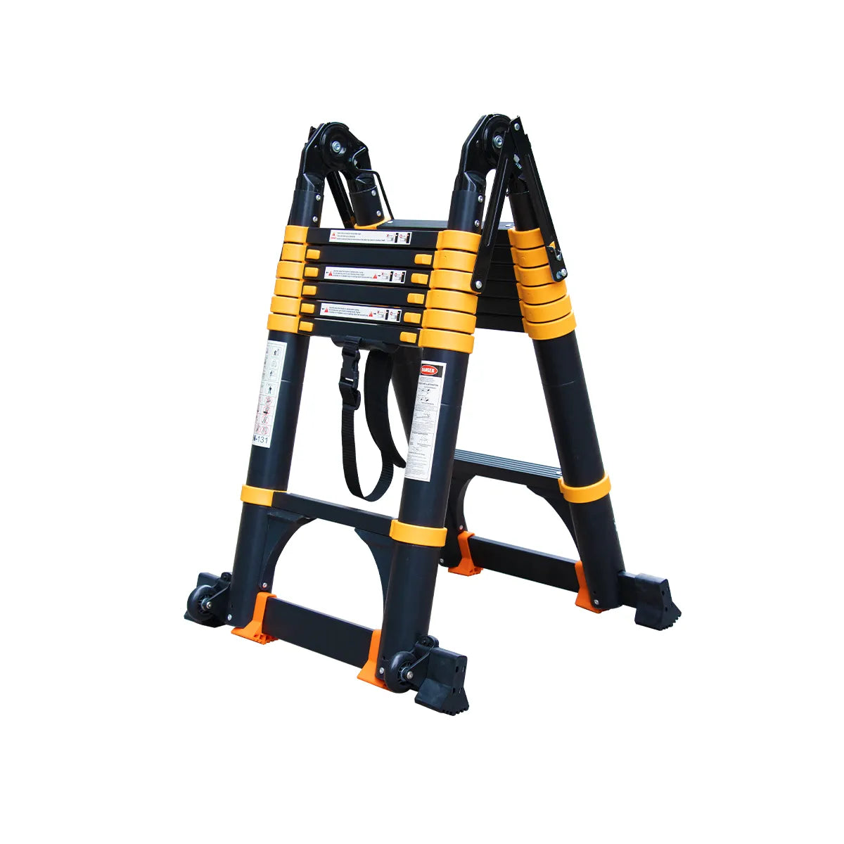 ESCALERA DE ALUMINIO TELESCOPICA MULTIUSO 4,4 M NEGRO/AMARILLO