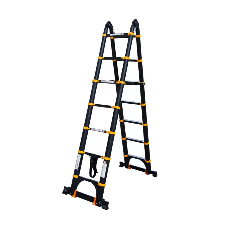 ESCALERA DE ALUMINIO TELESCOPICA MULTIUSO 4,4 M NEGRO/AMARILLO
