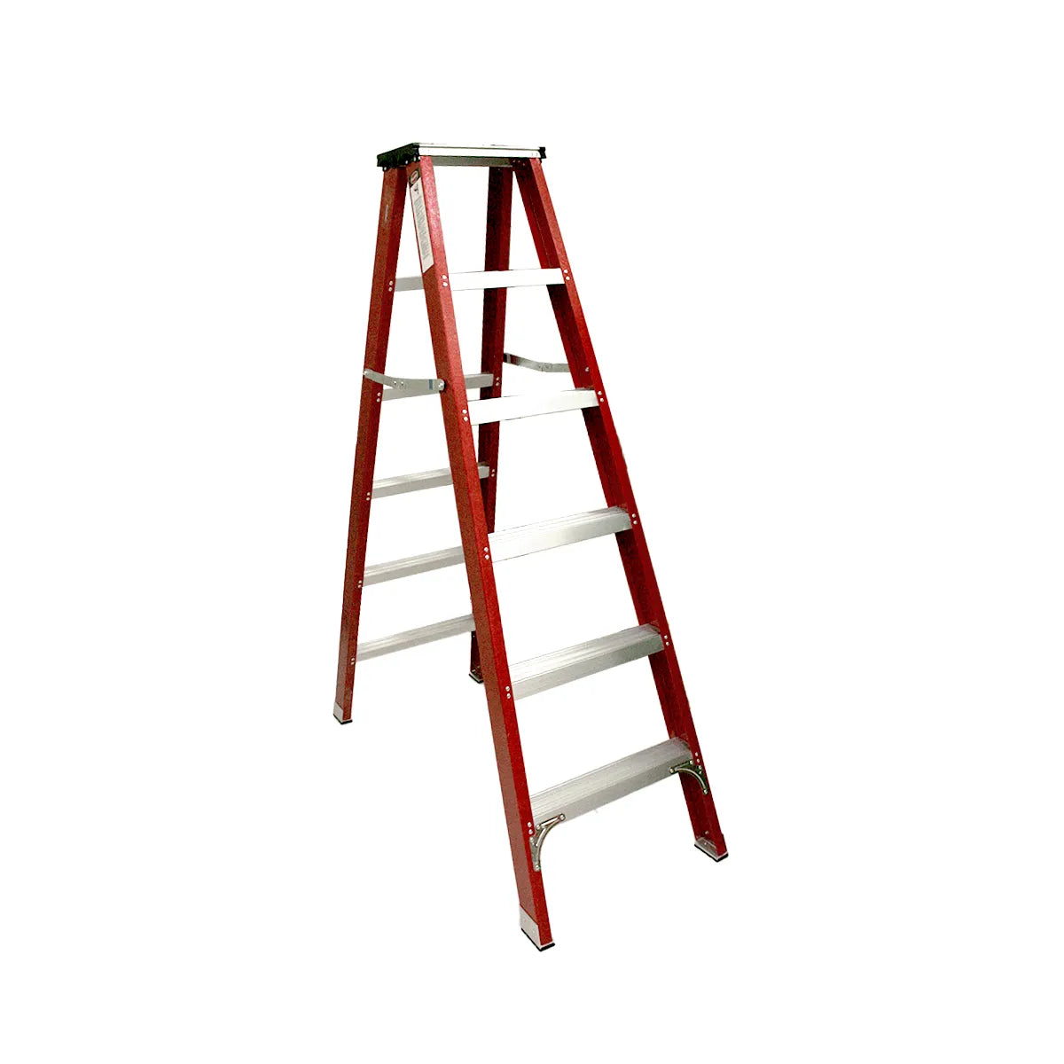 ESCALERA DE FIBRA DE VIDRIO TIPO TIJERA CON DOBLE ACCESO 6 PELDAÑOS