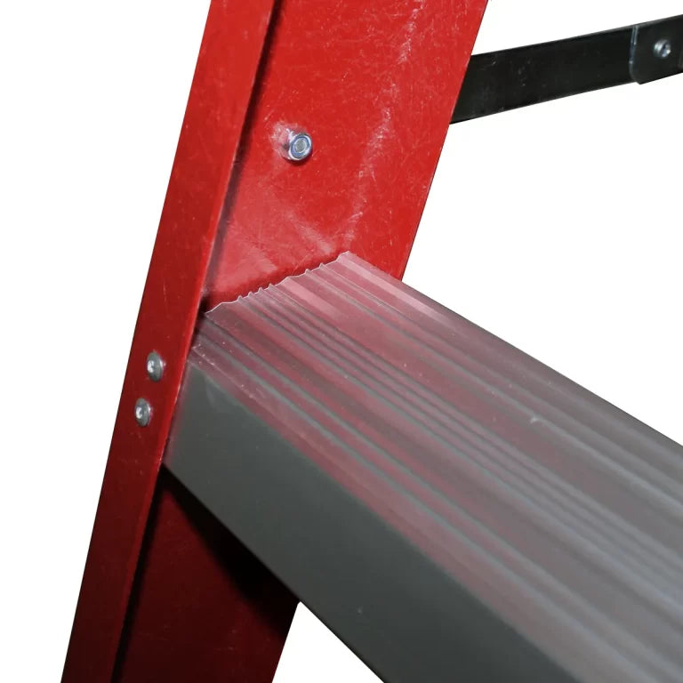 ESCALERA DE FIBRA DE VIDRIO TIPO TIJERA CON DOBLE ACCESO 6 PELDAÑOS