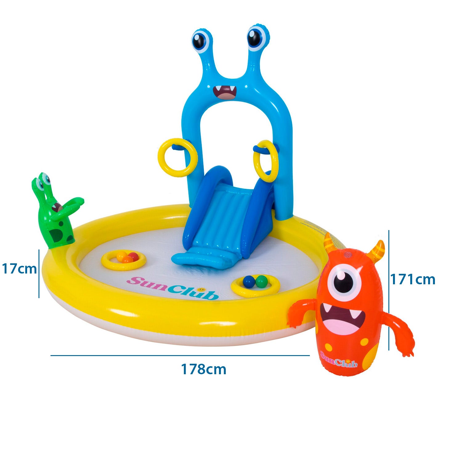 PILETA INFLABLE DE JUEGOS LANZA AGUA MONSTER
