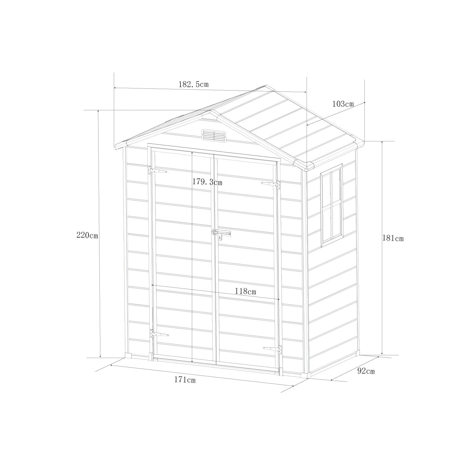 DEPOSITO PLÁSTICO JARDÍN GRIS 1.86 m2