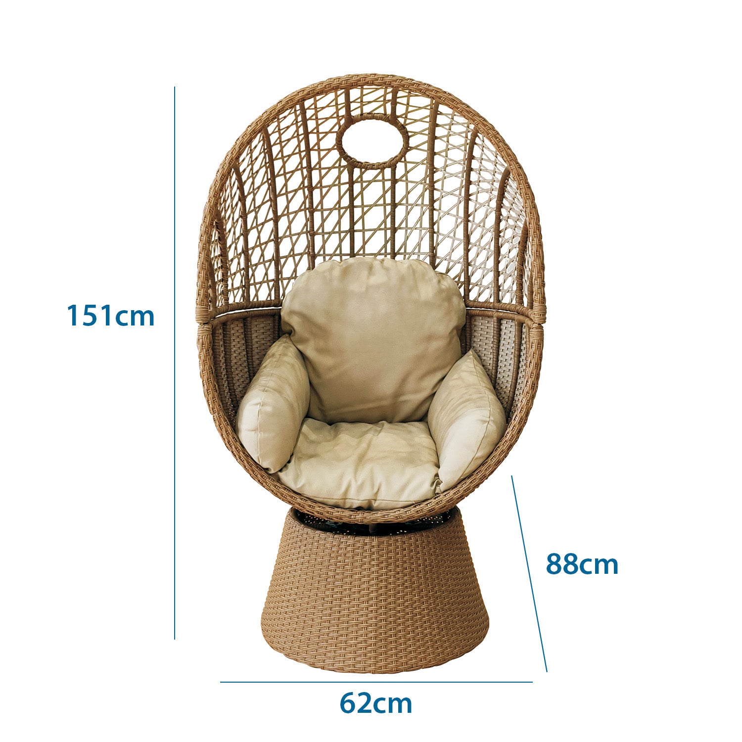 SILLA POLTRONA GIRATORIA RATAN