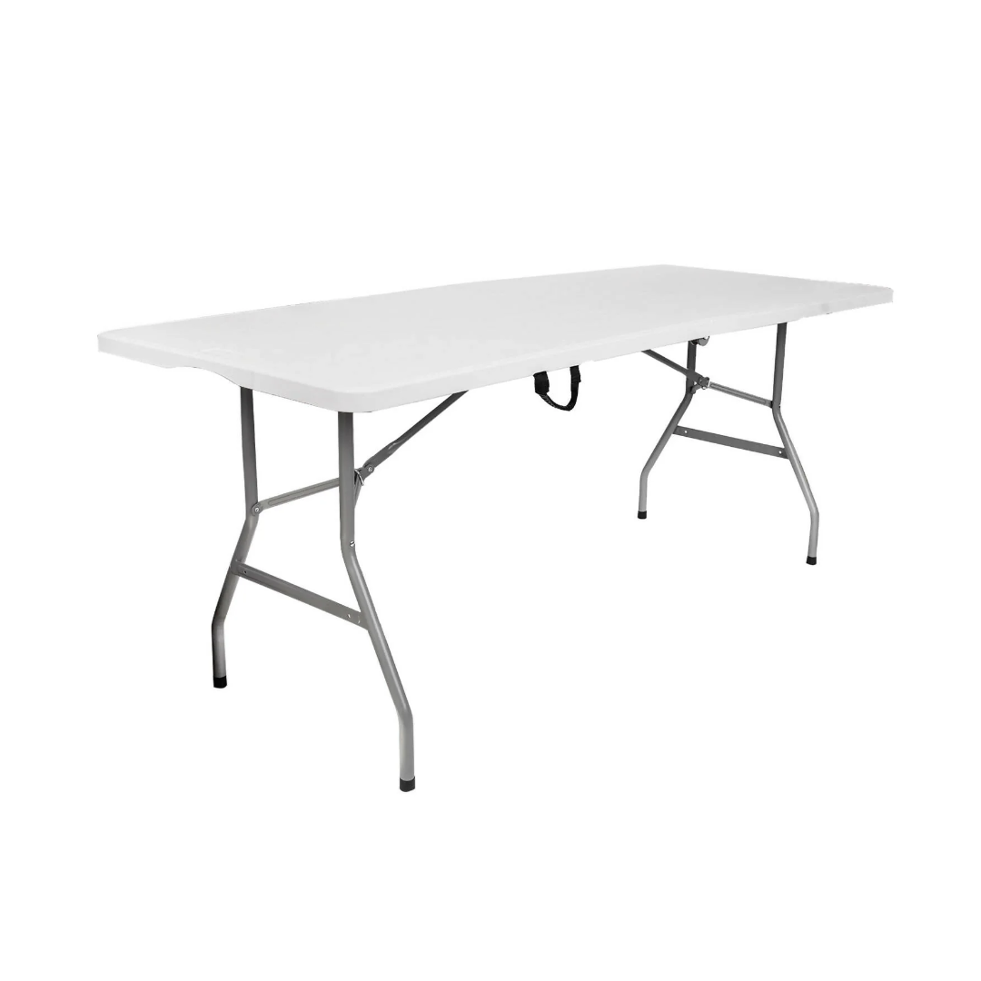 MESA PLEGABLE QRUBBER BLANCA 180 x 70 x 74 CM TIPO MALETA