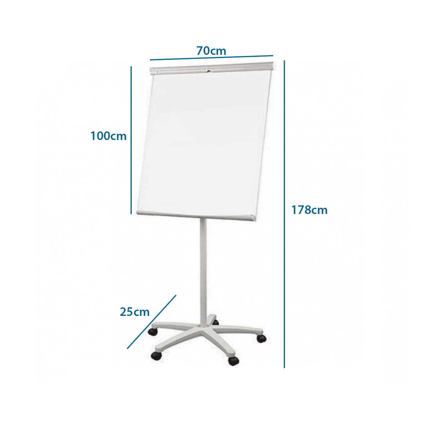 PAPELÓGRAFO PIZARRA MAGNÉTICA MÓVIL PATA ESTRELLA 70x100cm