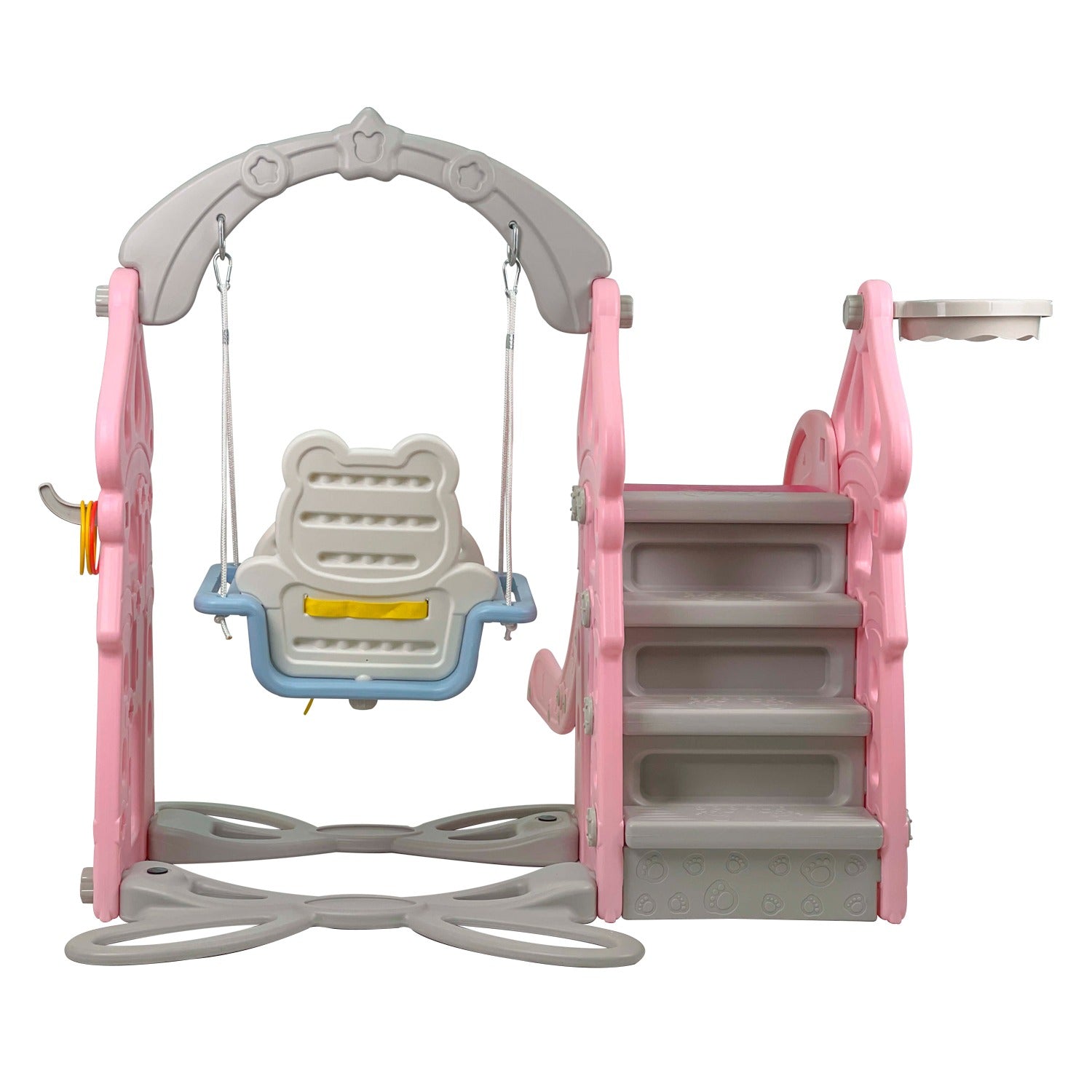 TOBOGÁN 5 EN 1 CON COLUMPIO Y ARO BALONCESTO, DEPOSITO Y ANILLO JUEGO