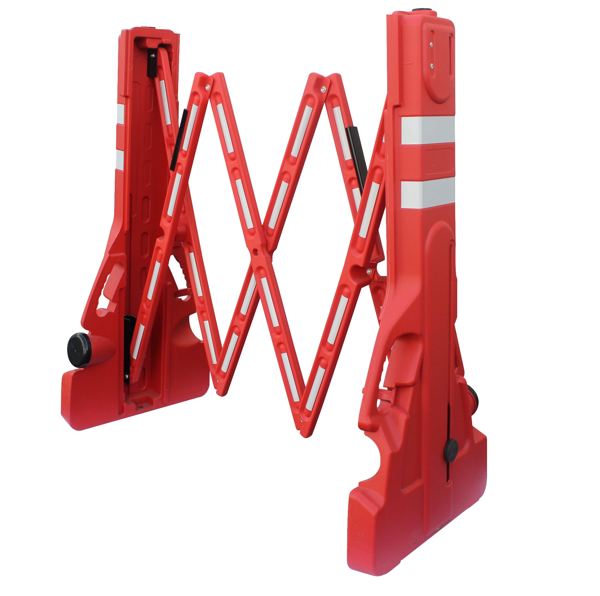 BARRERA CANALIZADORA DELIMITADORA PLASTICA SEGURIDAD EXPANDIBLE 2,35 MTS ROJA