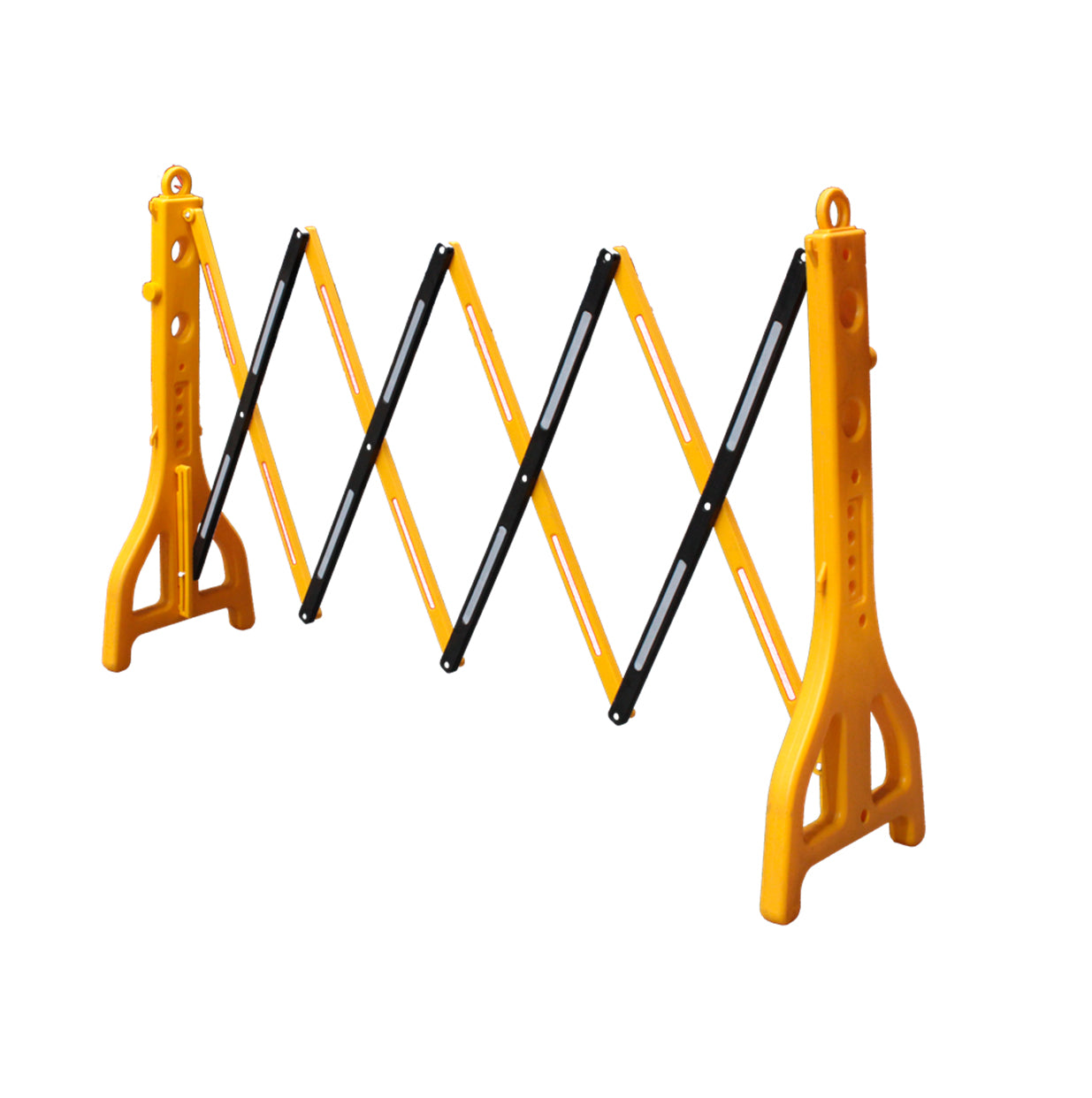 BARRERA CANALIZADORA DELIMITADORA PLÁSTICA SEGURIDAD EXPANDIBLE 2,5MTS AMARILLA