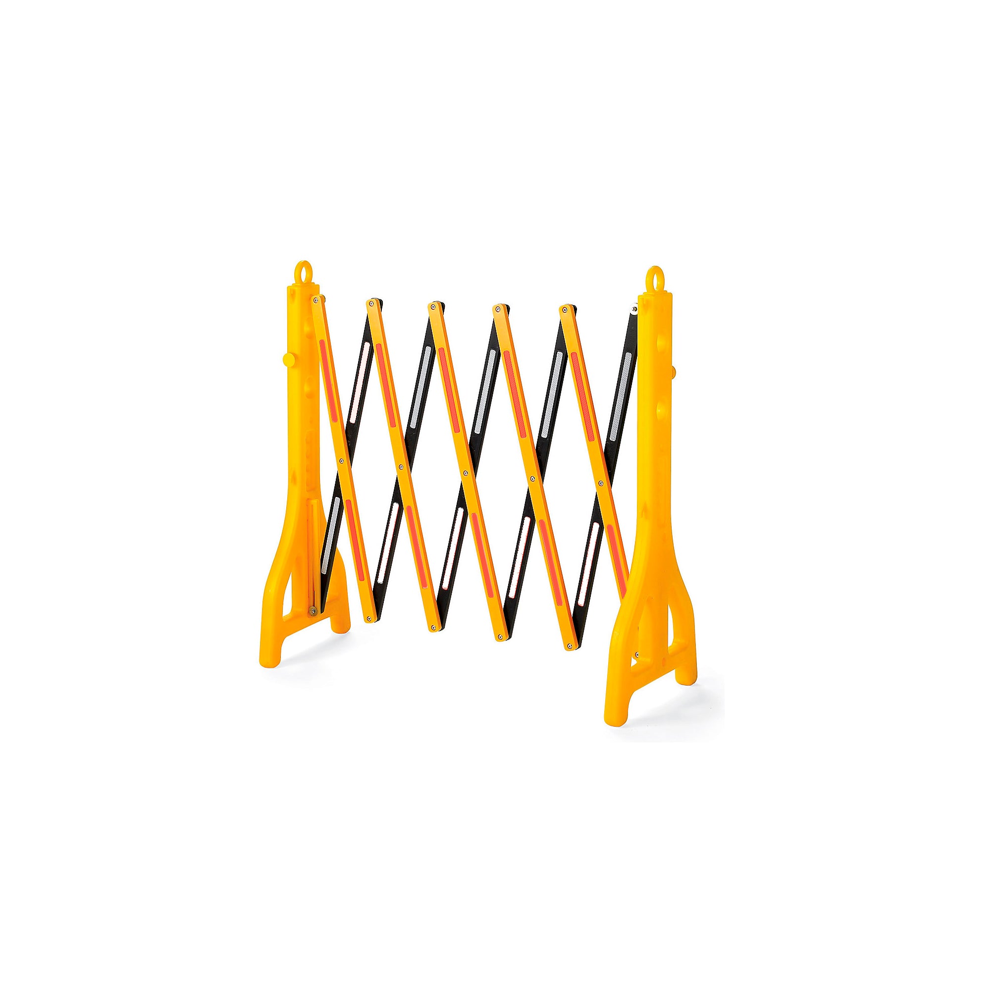 BARRERA CANALIZADORA DELIMITADORA PLÁSTICA SEGURIDAD EXPANDIBLE 2,5MTS AMARILLA