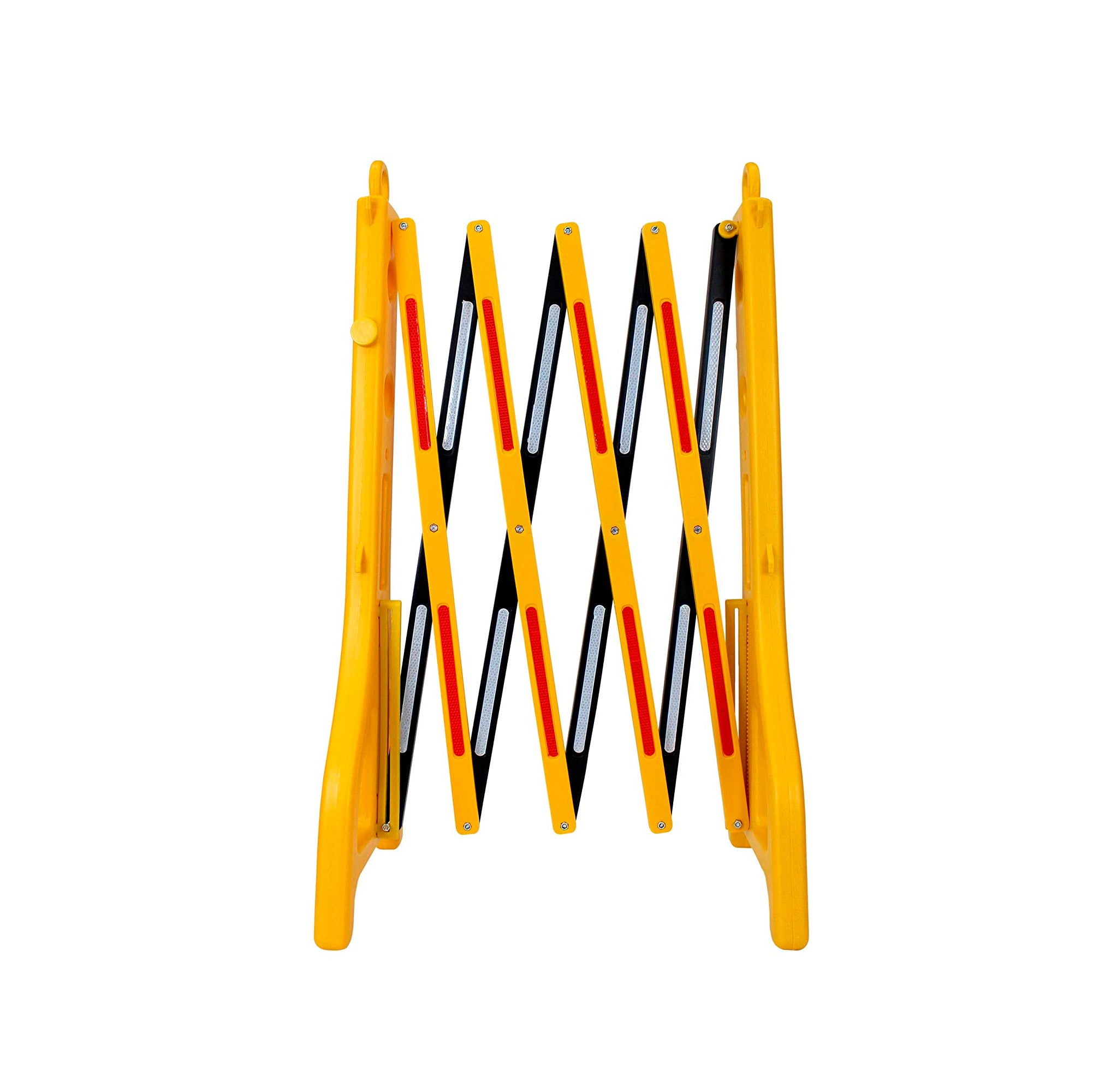 BARRERA CANALIZADORA DELIMITADORA PLÁSTICA SEGURIDAD EXPANDIBLE 2,5MTS AMARILLA