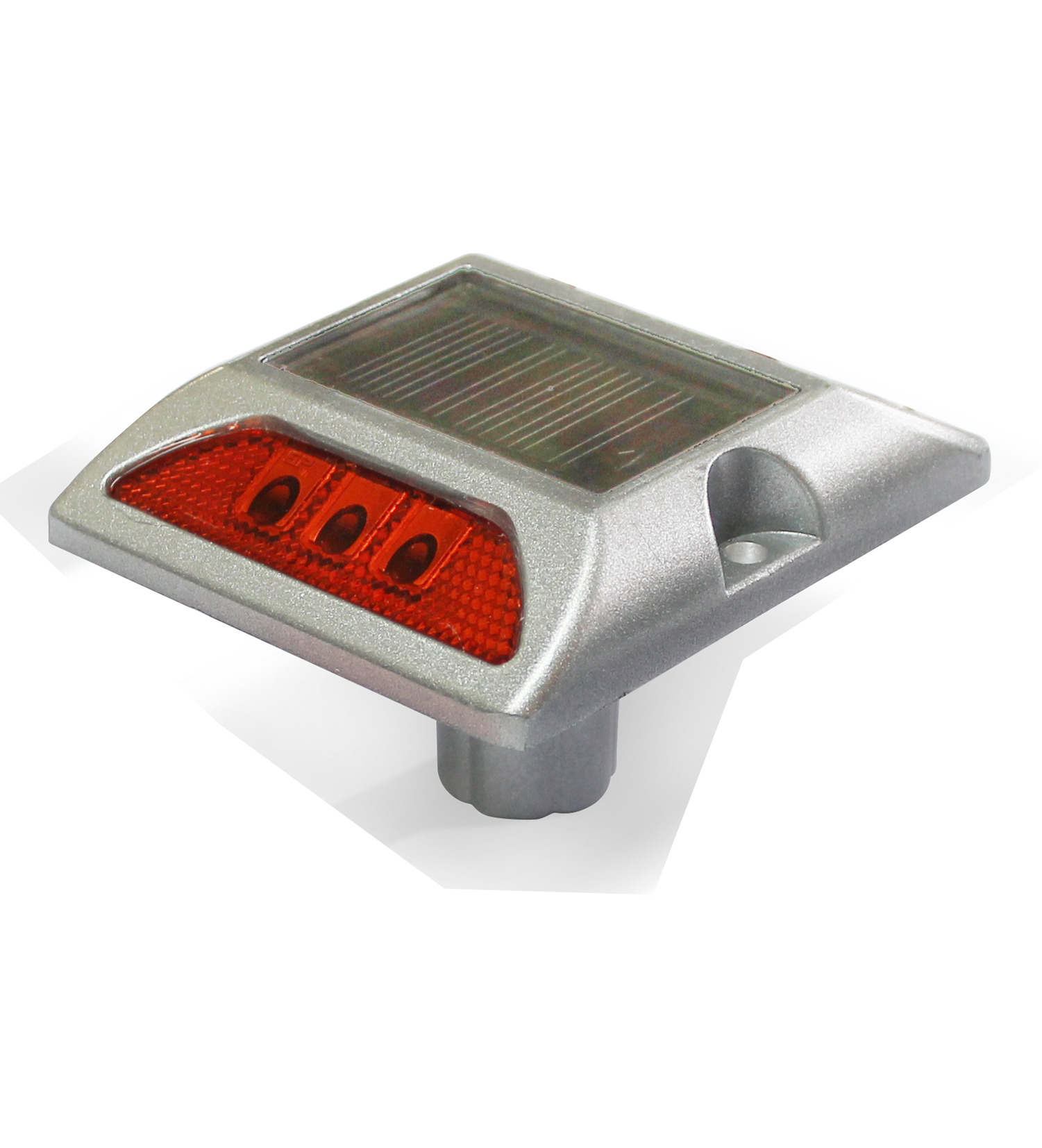 TACHA DEMARCACIÓN SOLAR DOBLE LED ROJO