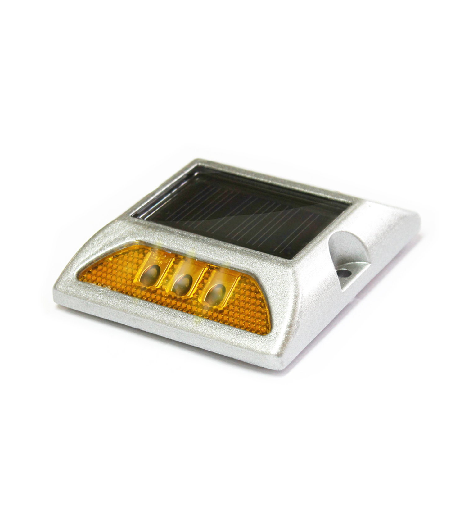 TACHA DEMARCACION SOLAR SIN VASTAGO DOBLE LED AMARILLO