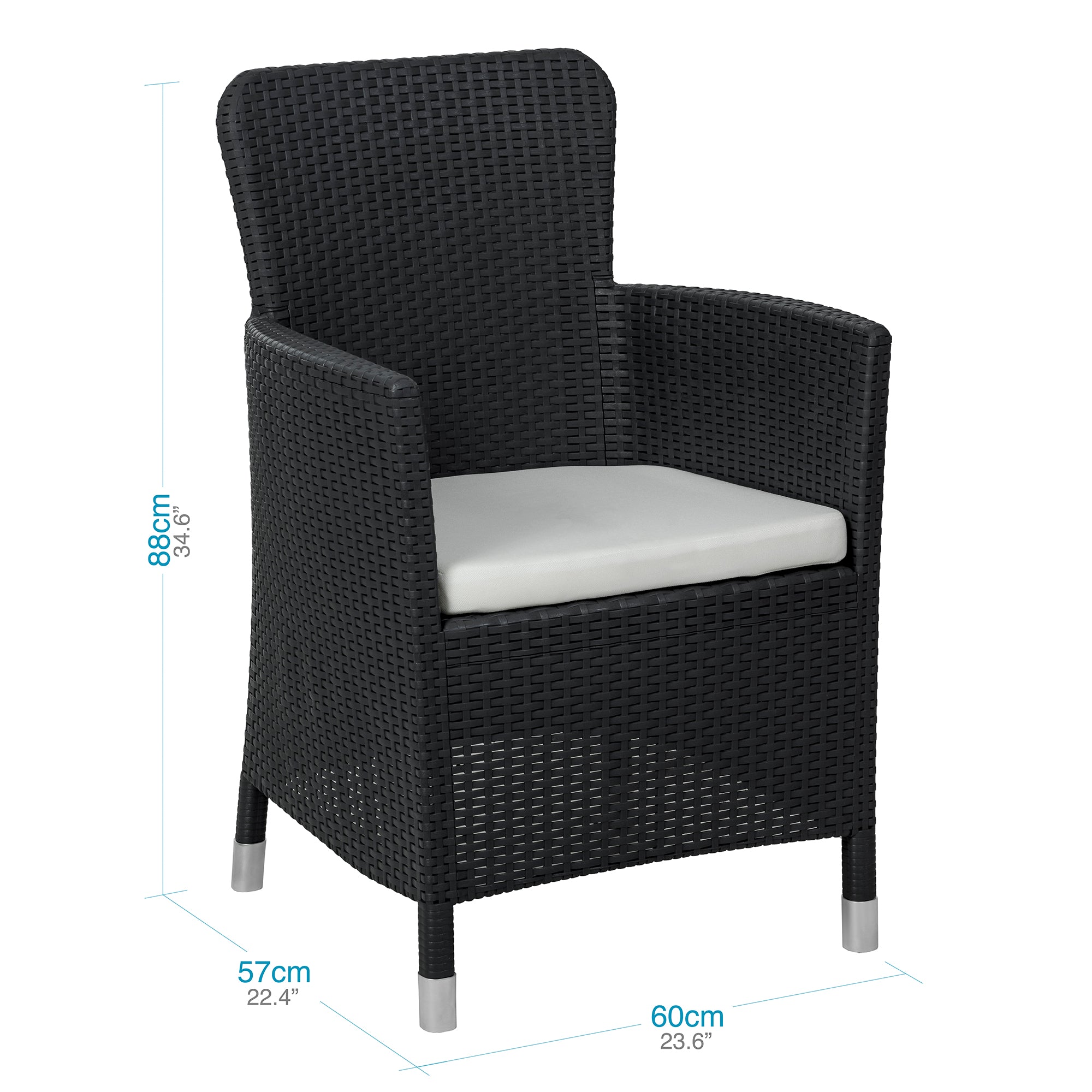 JUEGO LIVING SOFA RATAN CAPRI COMFORT COLOR GRIS GRAFITO