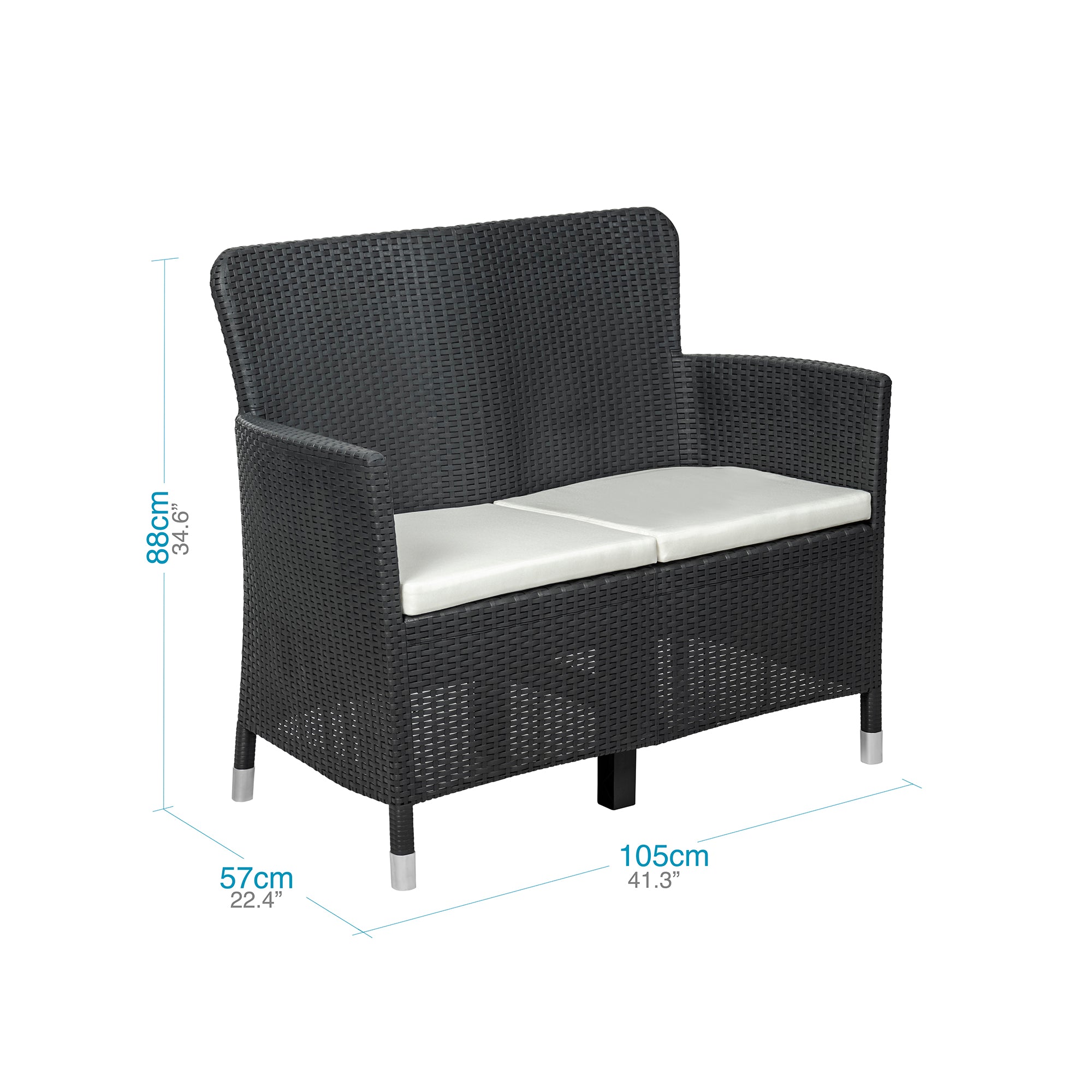 JUEGO LIVING SOFA RATAN CAPRI COMFORT COLOR GRIS GRAFITO