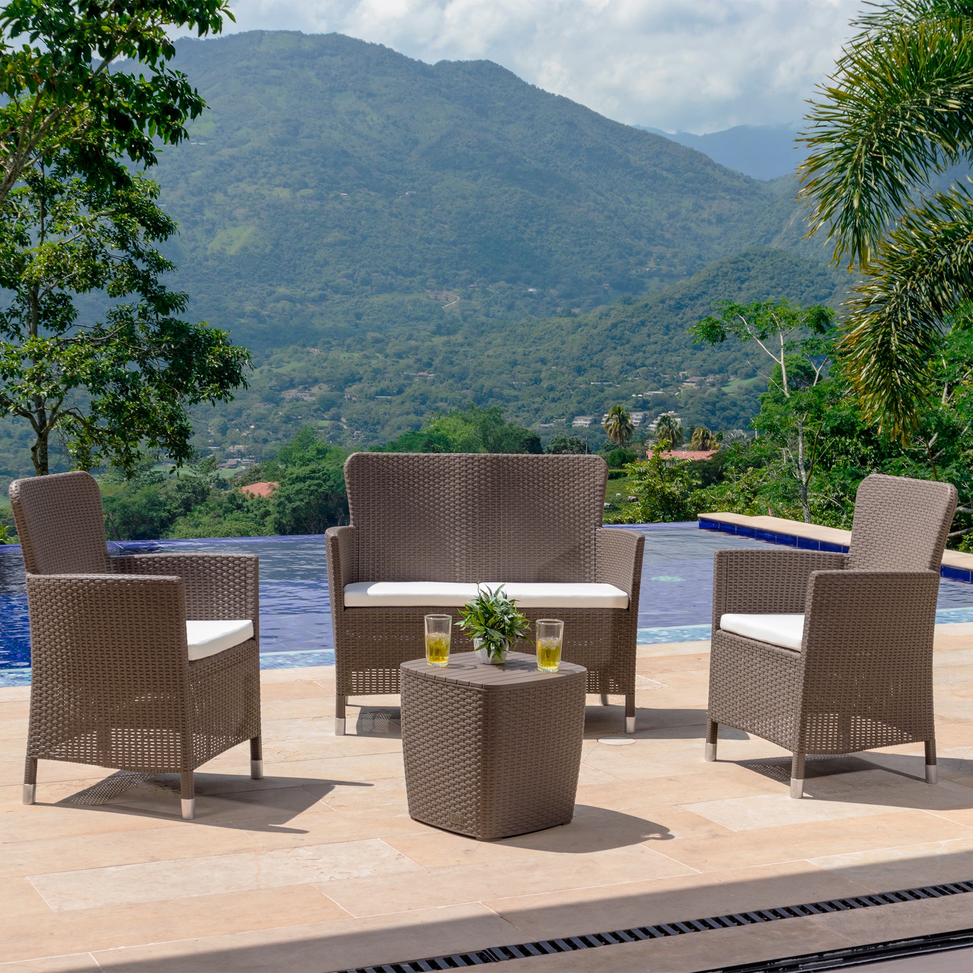 JUEGO LIVING SOFA RATAN CAPRI COMFORT COLOR MOCCA