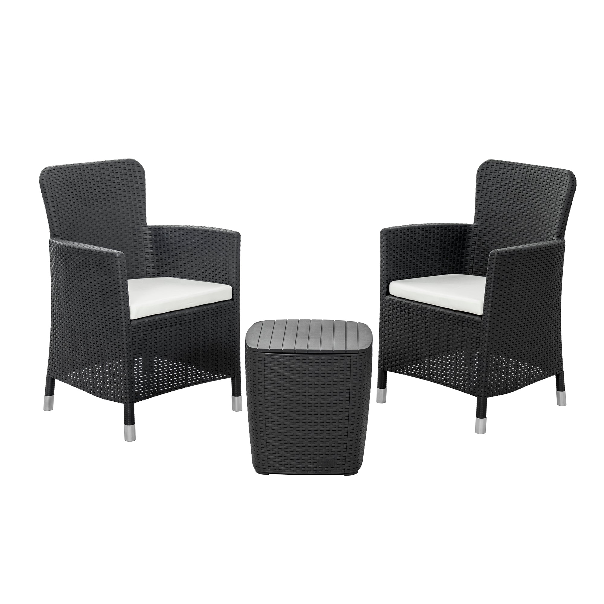 JUEGO LIVING SOFA RATAN CAPRI COLOR GRIS GRAFITO