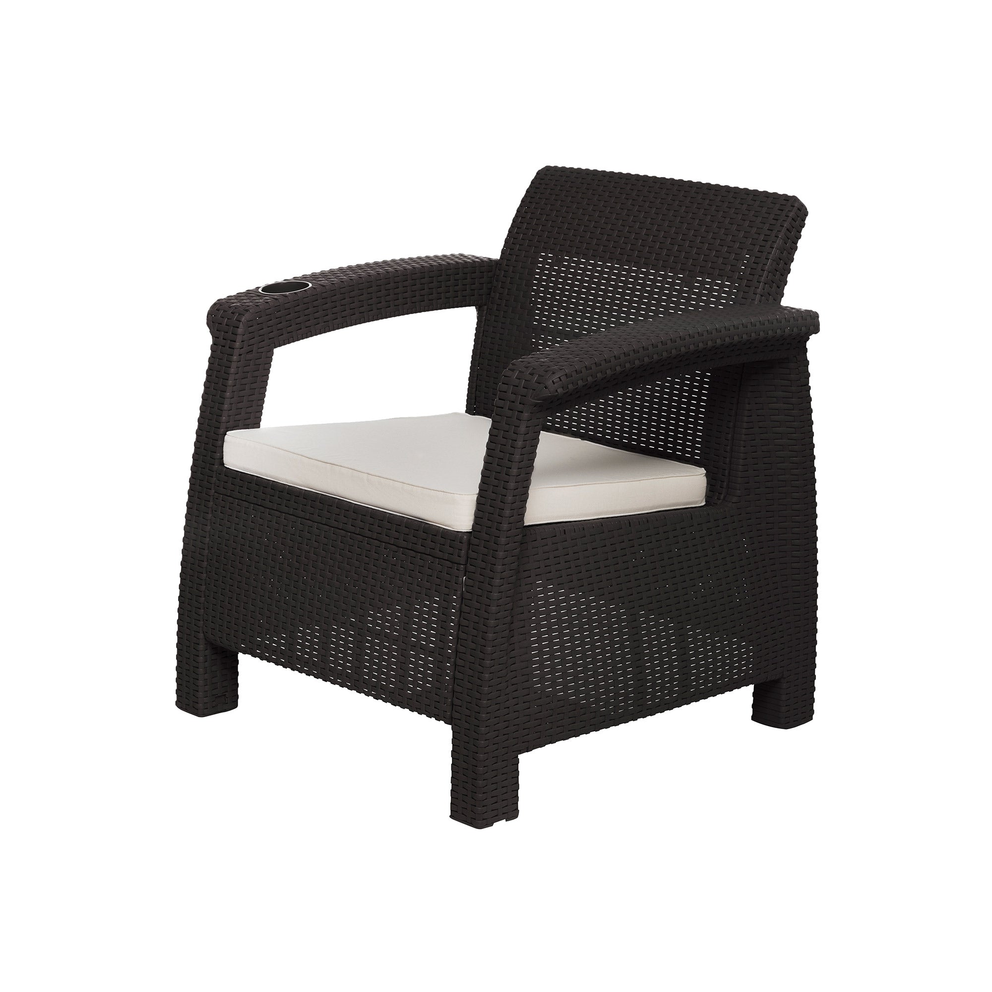 JUEGO LIVING SOFA RATAN FERRARA COMFORT COLOR MARRON OSCURO