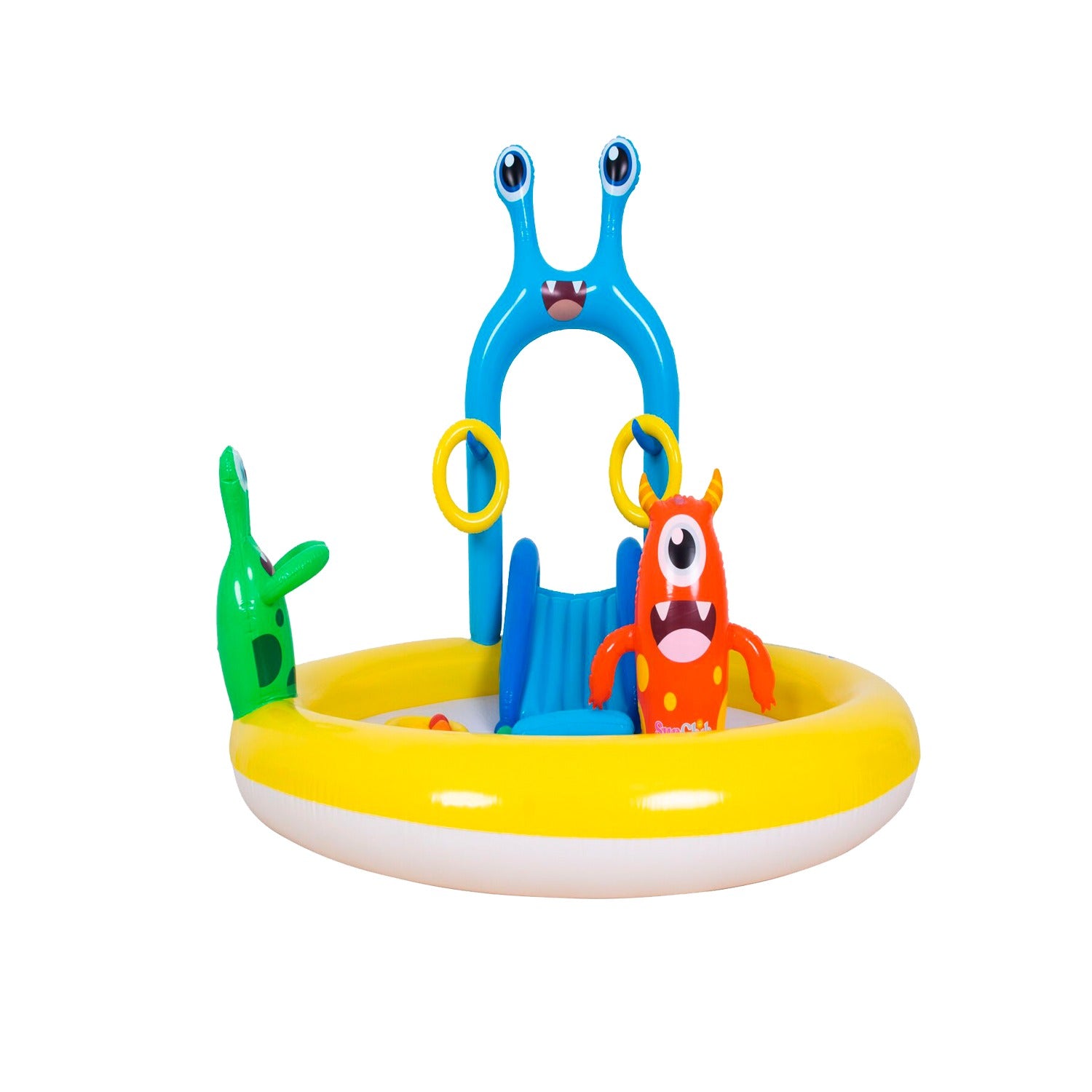 PILETA INFLABLE DE JUEGOS LANZA AGUA MONSTER