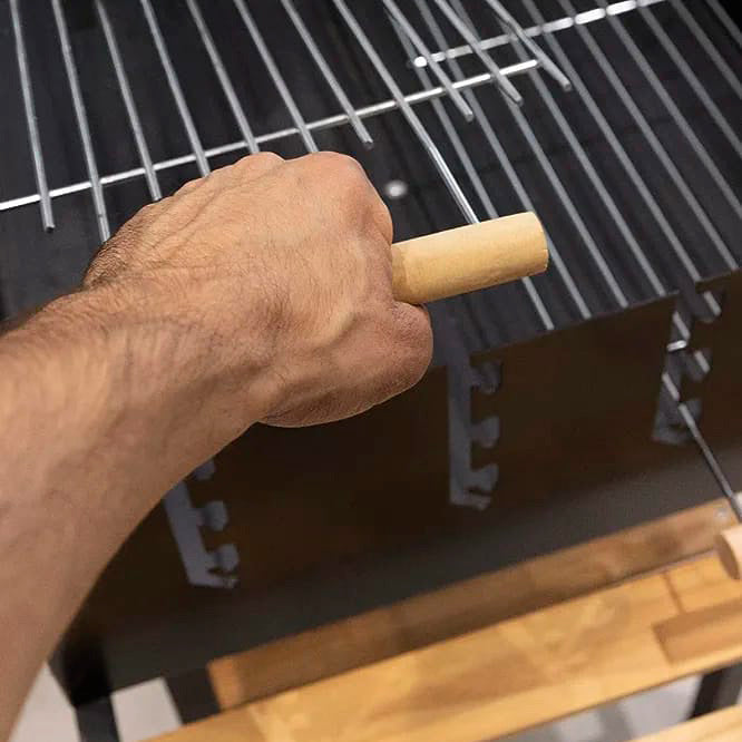 PARRILLA CARBON 2 NIVELES CON RUEDAS