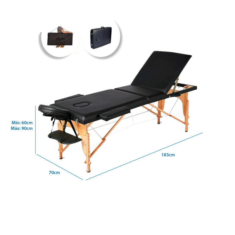 CAMILLA MASAJES 3 CUERPOS NEGRA + BOLSO