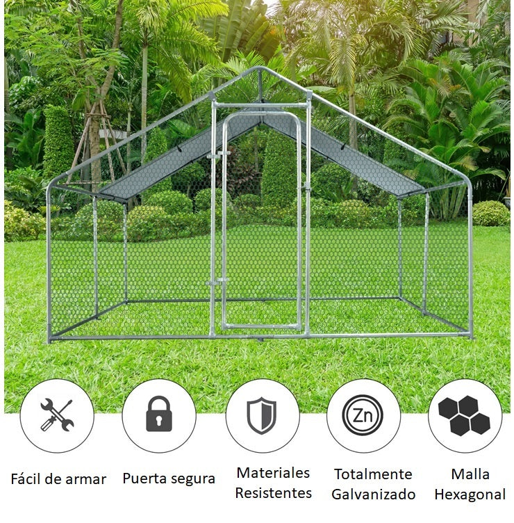 GALLINERO ACERO GALVANIZADO 4x4mt