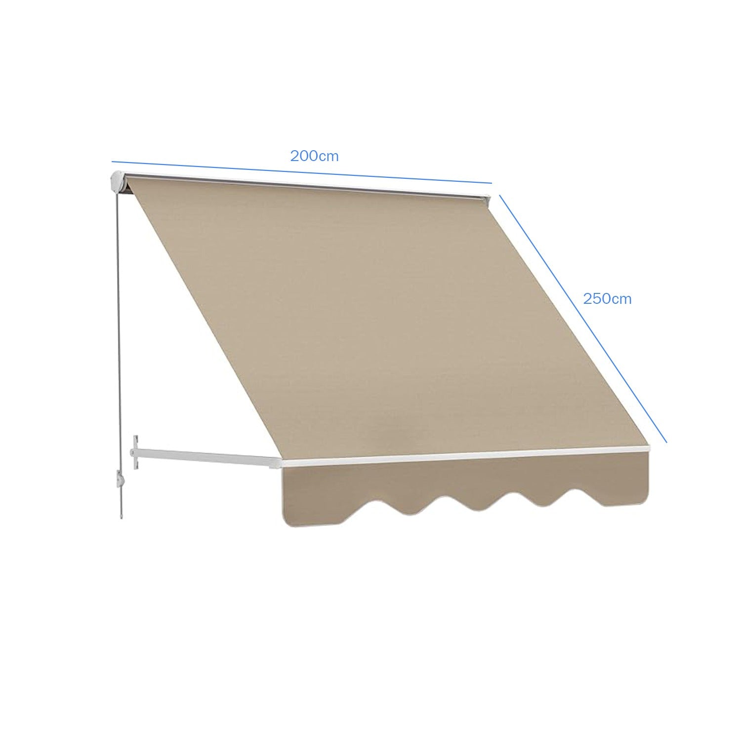 TOLDO BALCON BRAZO RETRACTIL CRUDO 2.0x2.5 mts