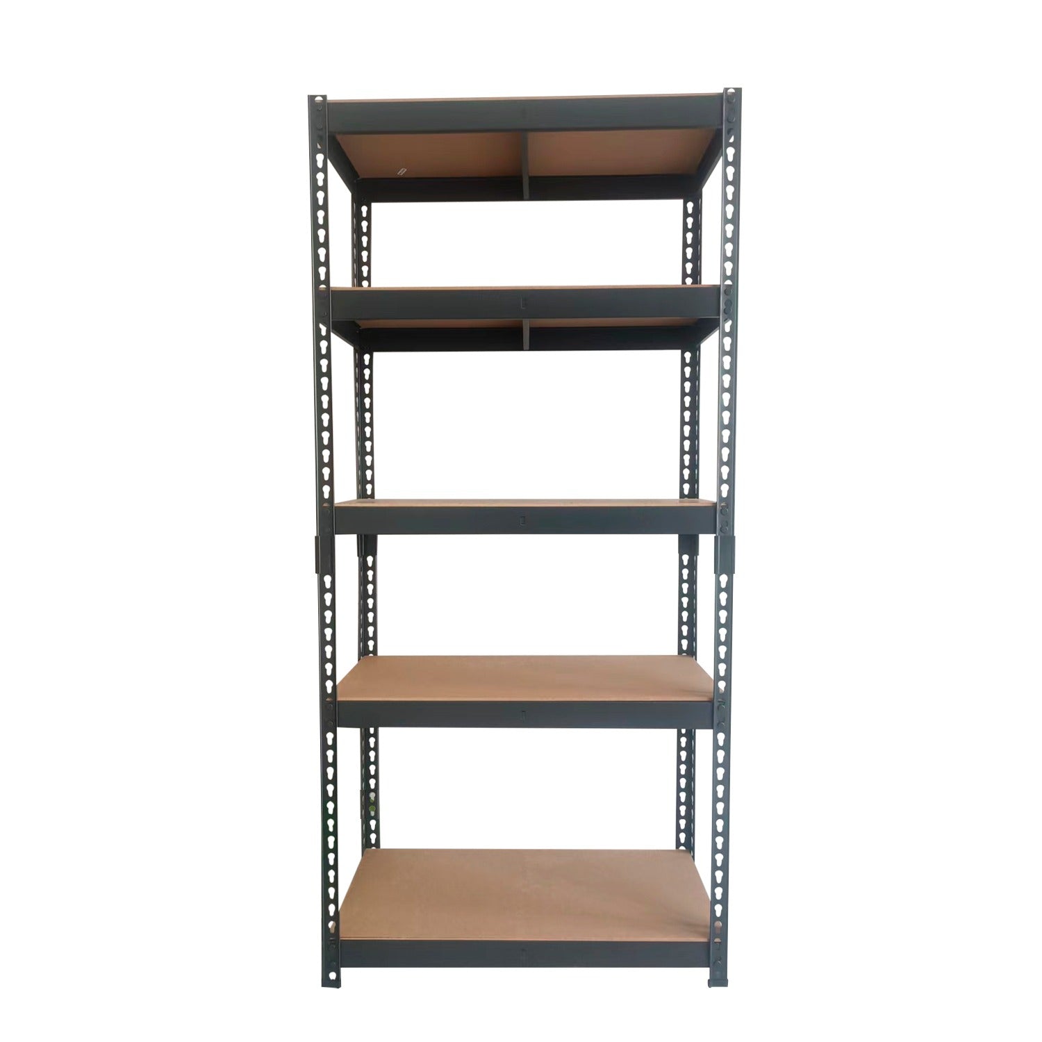 ESTANTE METALICO NEGRO 5 REPISAS MADERA 180x90x40cm