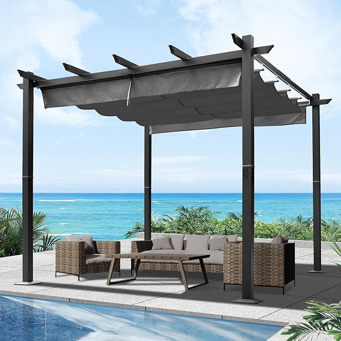 PERGOLA ALUMINIO CON TOLDO CORREDIZO 3.0 X 3.0 MTS
