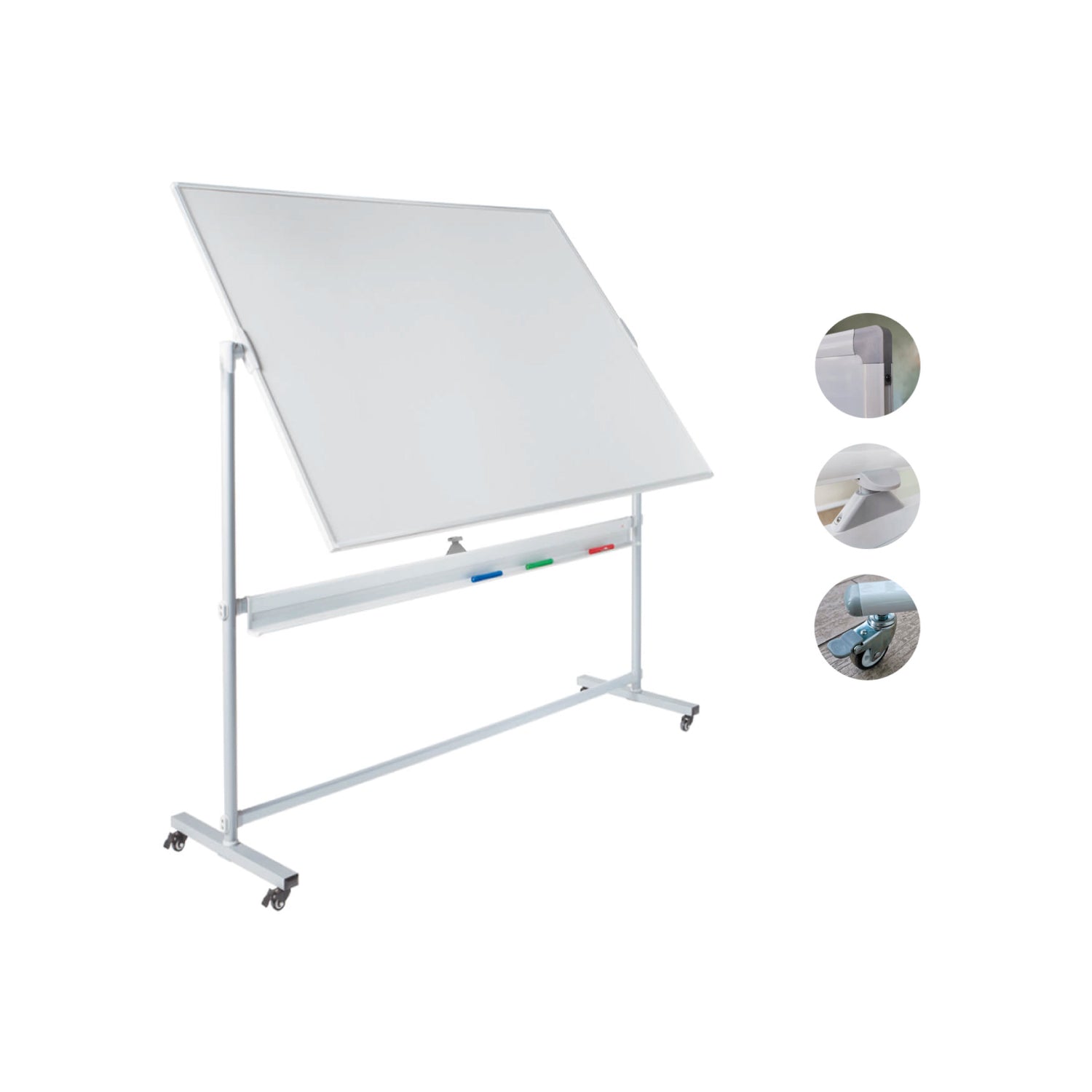 PIZARRA MAGNÉTICA "CLASIC" MÓVIL DOBLE CARA 90x120cm