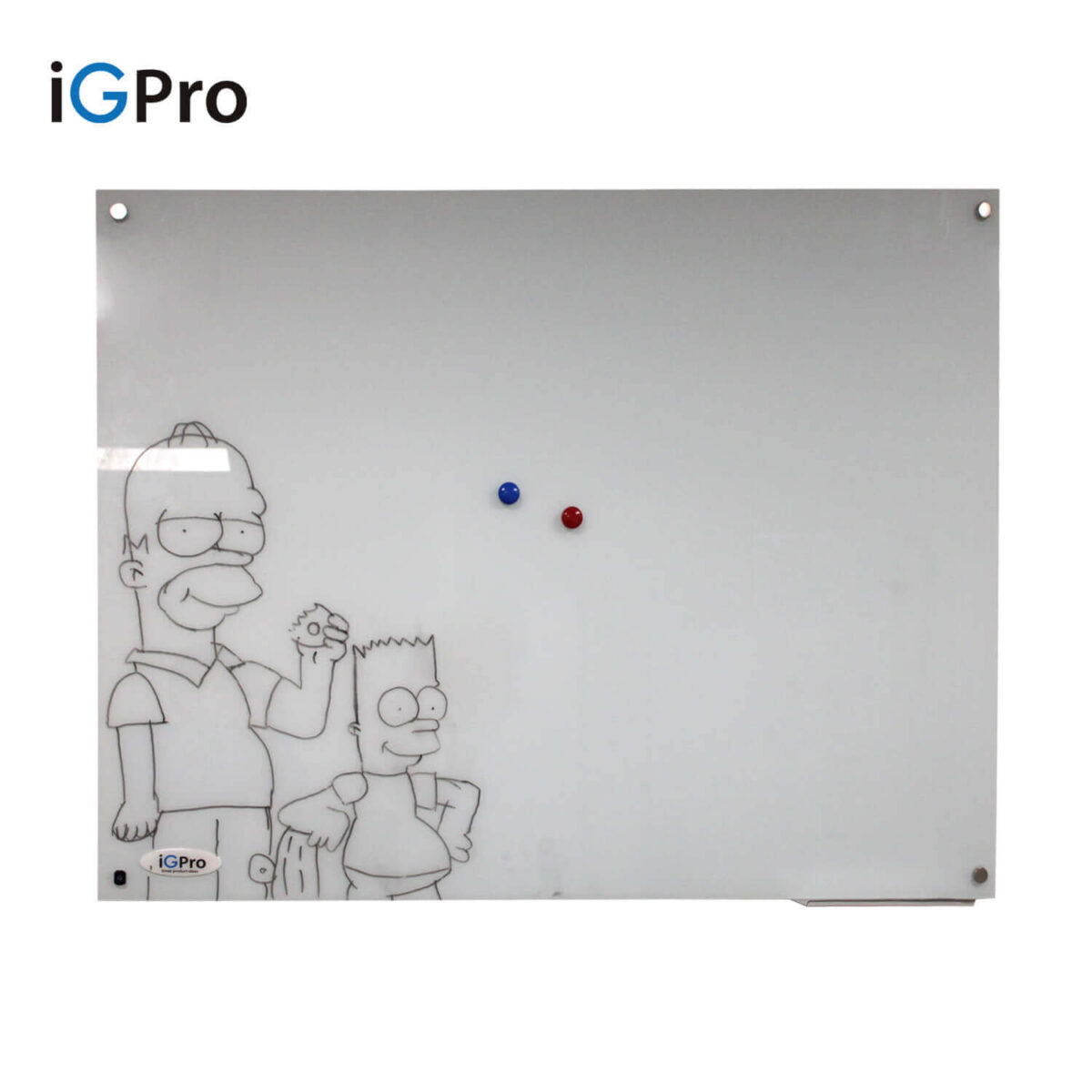 PIZARRA MAGNÉTICA VIDRIO TEMPLADO BLANCO "GLASS PRO" 90x120cm