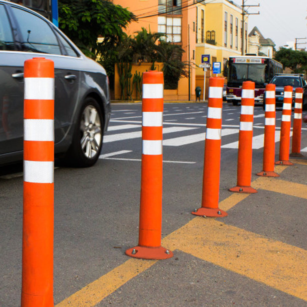 HITO DELINEADOR POSTE TUBULAR VIALIDAD PISO 75 CM NARANJO