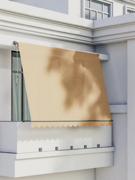 Bracci Per Tenda Da Sole Da Balcone - 50 Cm Bianco - Set Da 2 Con Staffe E Viti Per Ringhiera - In Alluminio - Prodotto In Spagna