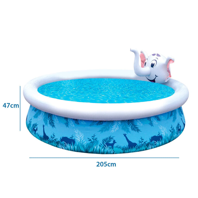 PISCINA INFANTIL ELEFANTE INFLABLE LANZA AGUA 47x205 CM