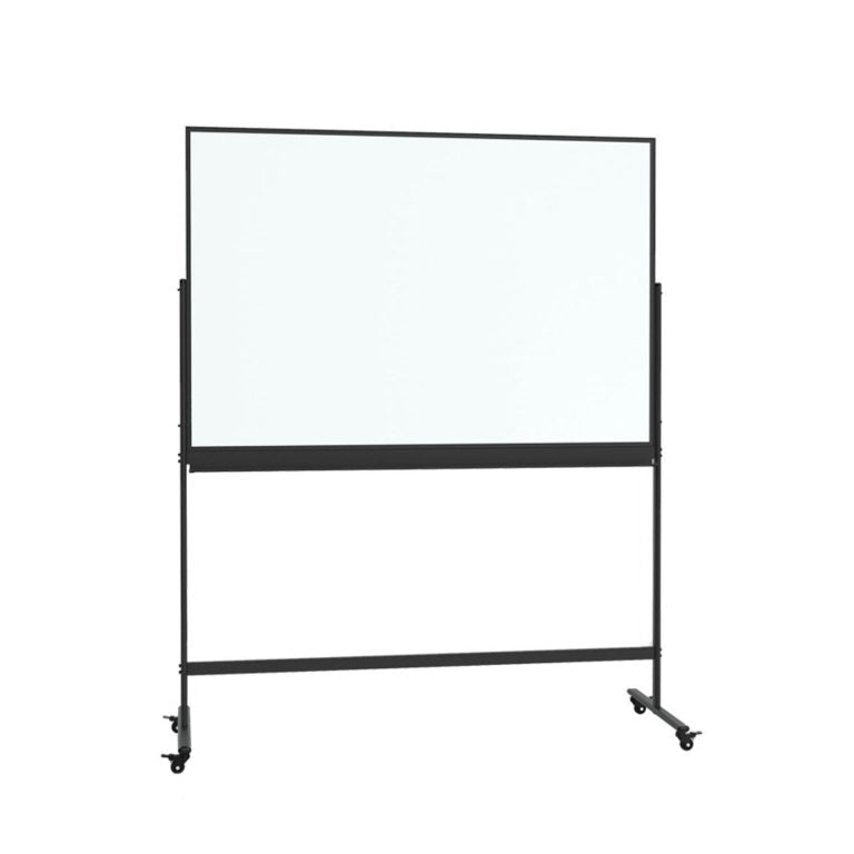 PIZARRA TRANSPARENTE VIDRIO MOVIL DOBLE CARA NEGRO 90x120 CM