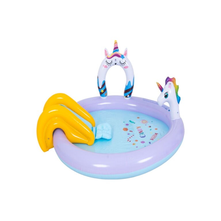 PISCINA DE JUEGOS INFLABLE LANZA AGUA UNICORNIO 195x152 CM