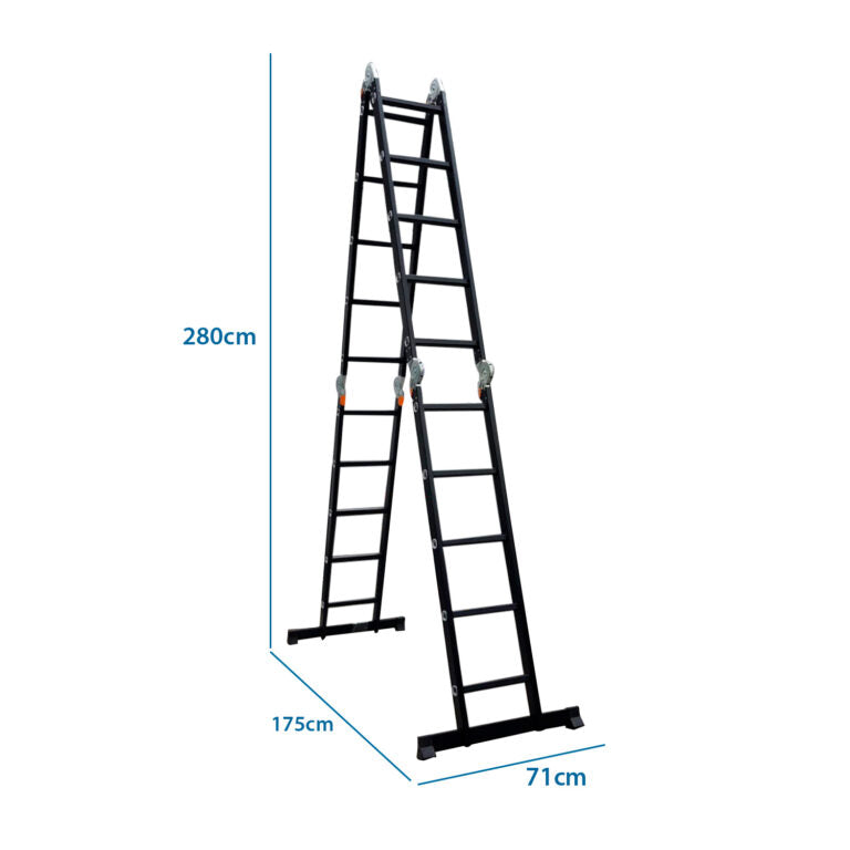 ESCALERA 5,7 M PROFESIONAL HEAVY DUTY 20 PELDAÑOS NEGRA