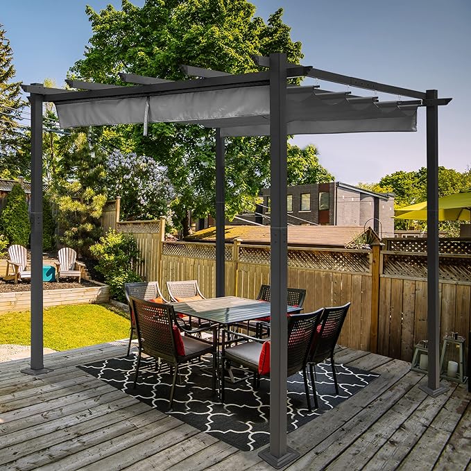 PERGOLA ALUMINIO CON TOLDO CORREDIZO 4.0 X 3.0 MTS