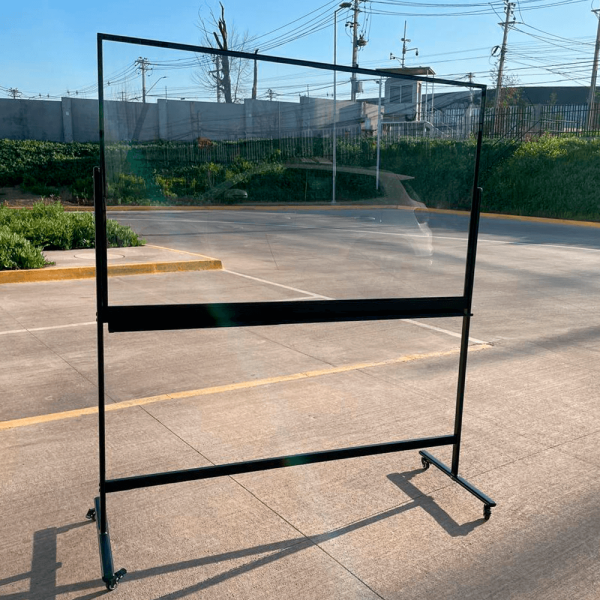 PIZARRA TRANSPARENTE VIDRIO MOVIL DOBLE CARA NEGRO 90x120 CM