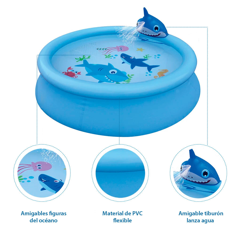 PILETA INFLABLE TIBURON